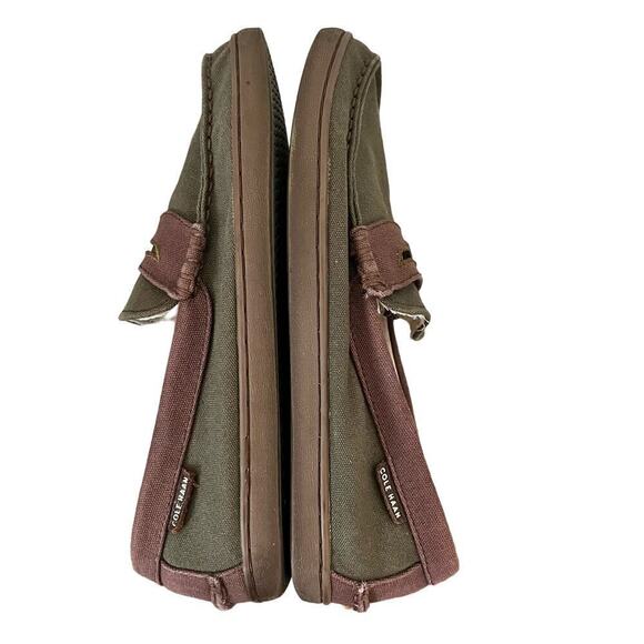 Cole Haan Men’s Nantucket Penny Loafer Size 9 Green Canvas Slip On Shoes - Picture 6 of 10